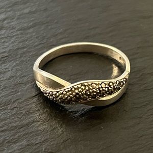 Vintage 925 Sterling Silver Marcasite Ring Size 9.75